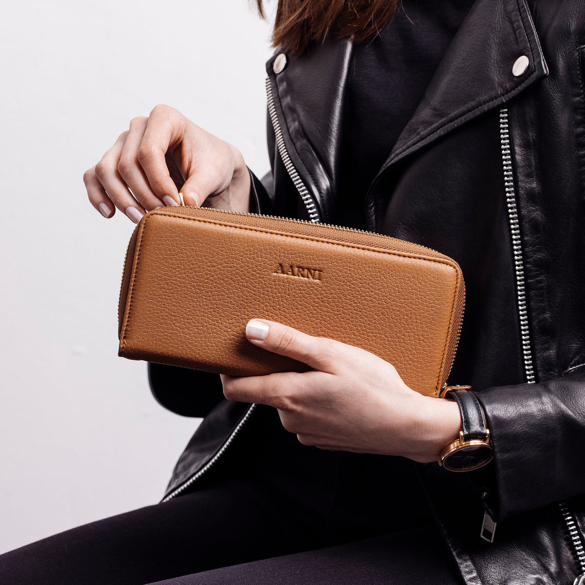 Clutch Wallet · Cognac