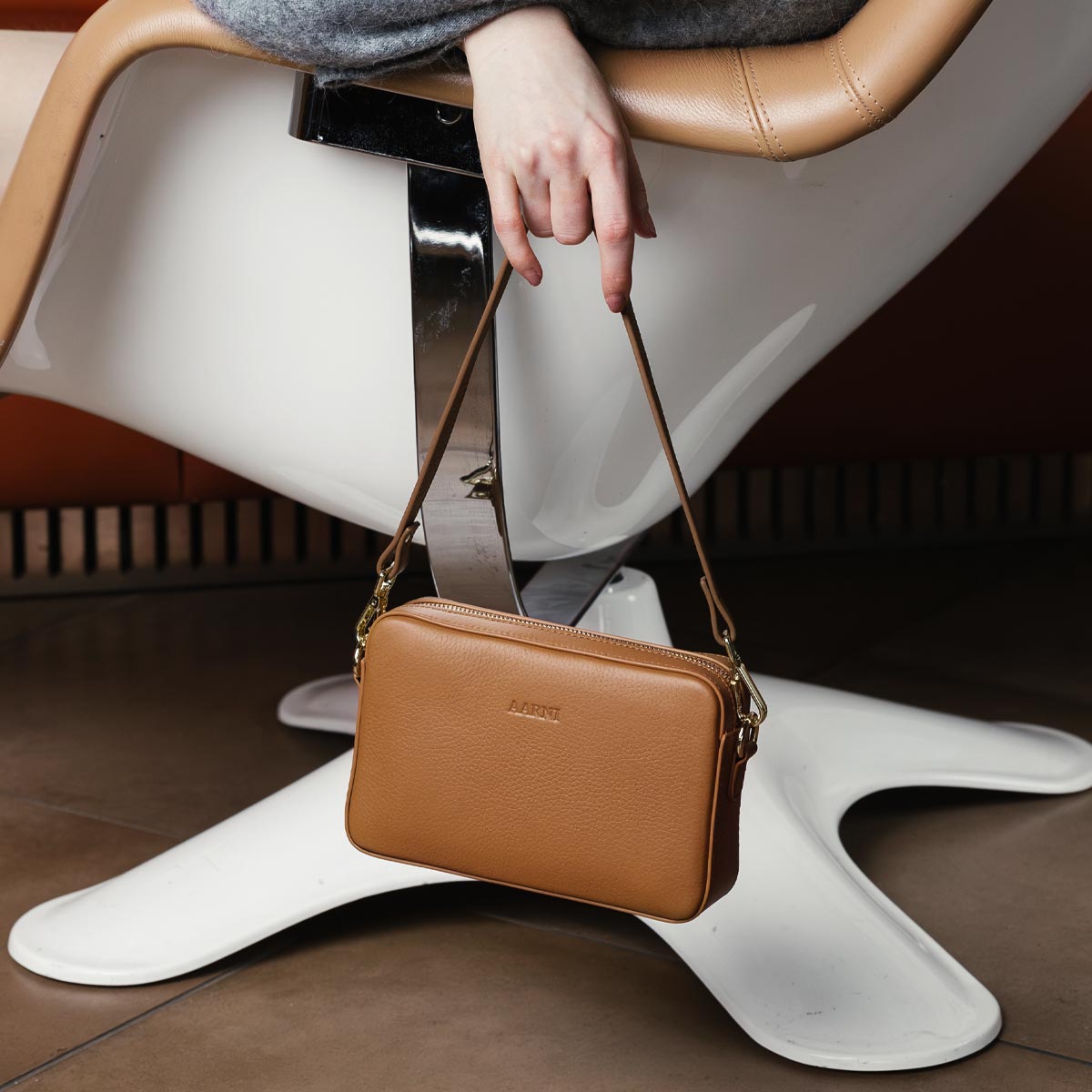 Large Crossbody Bag · Cognac