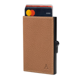 Aluminium Card Holder · Cognac