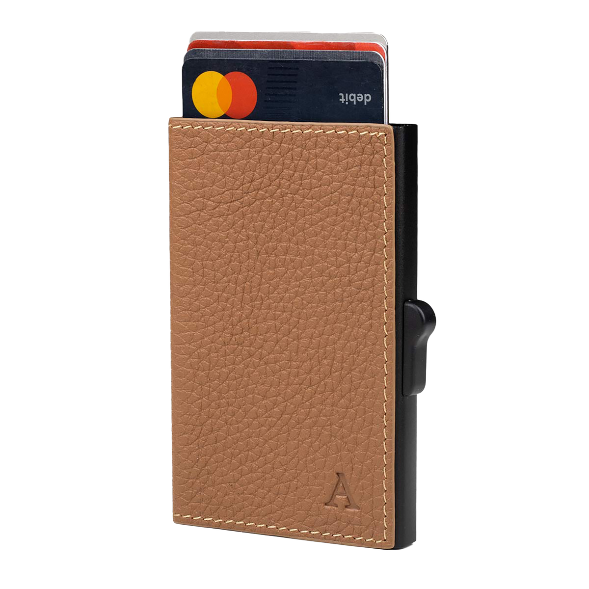 Aluminium Card Holder · Cognac
